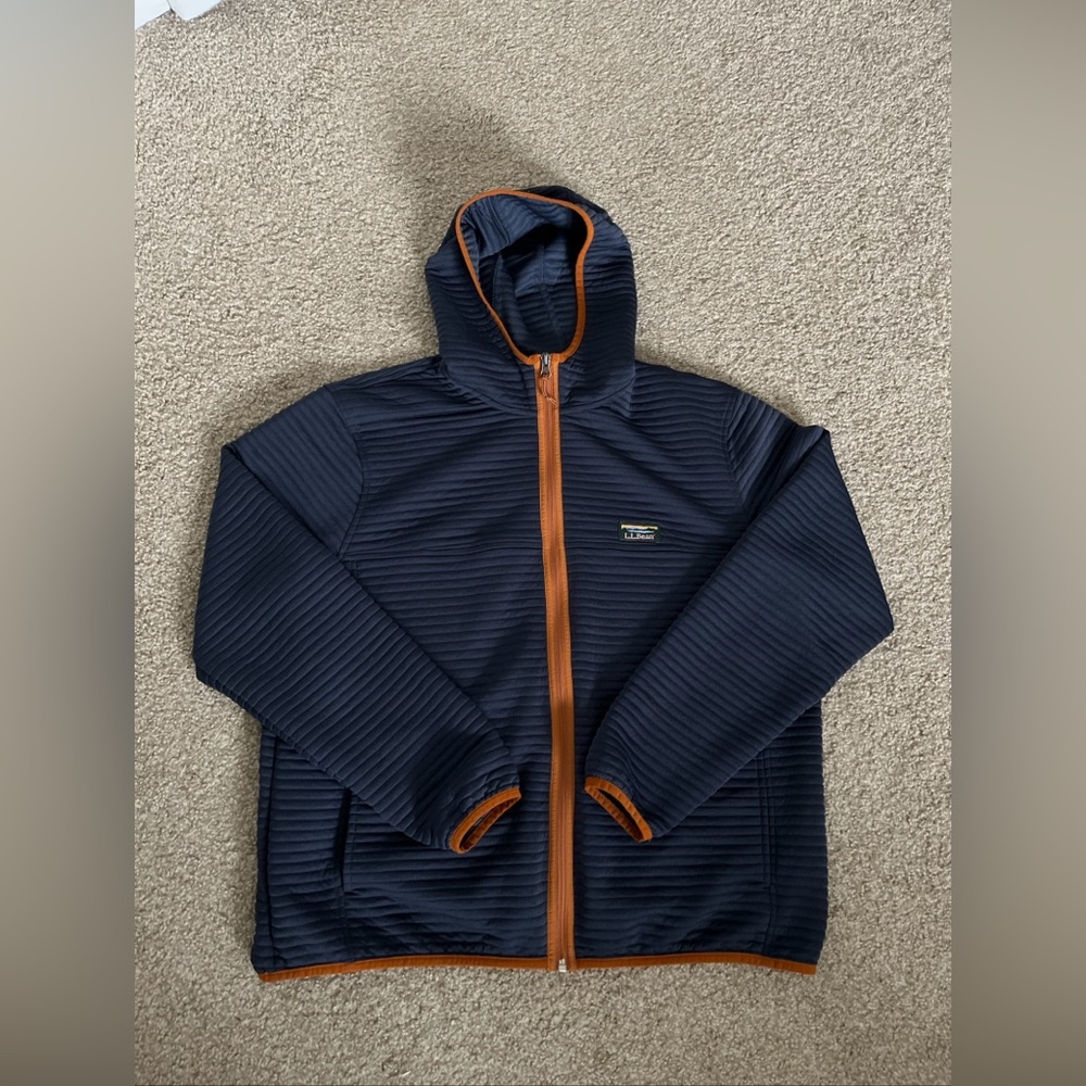 LL Bean Jacket Mens Size XL Blue Full Zip Airlight Lightweight Outdoors Hiking